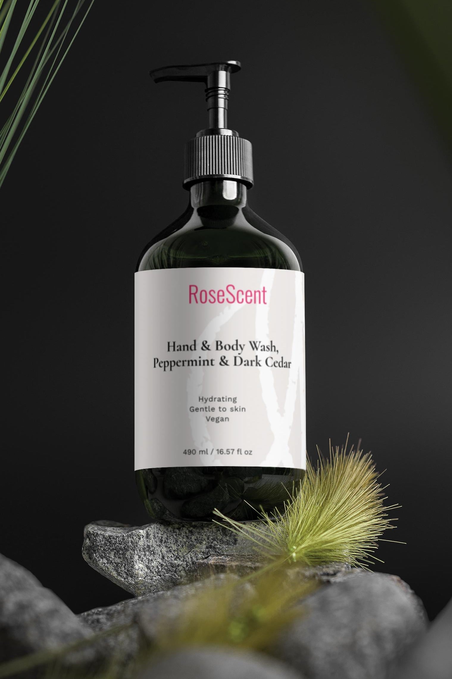 Hand & Body Wash, Peppermint & Dark Cedar